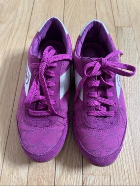 Coach Pamela lace-up berry sneakers size 6.5